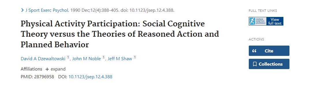 Social Cognitive Theory in Action: Physical Activity Participation